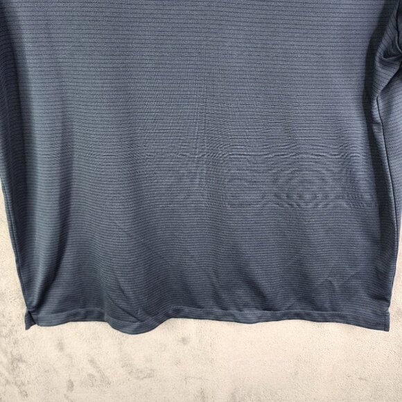 Mens Navy Blue Perry Ellis Portfolio Polo Shirt Short Sleeve Ribbed Knit Size XL - Picture 3 of 11